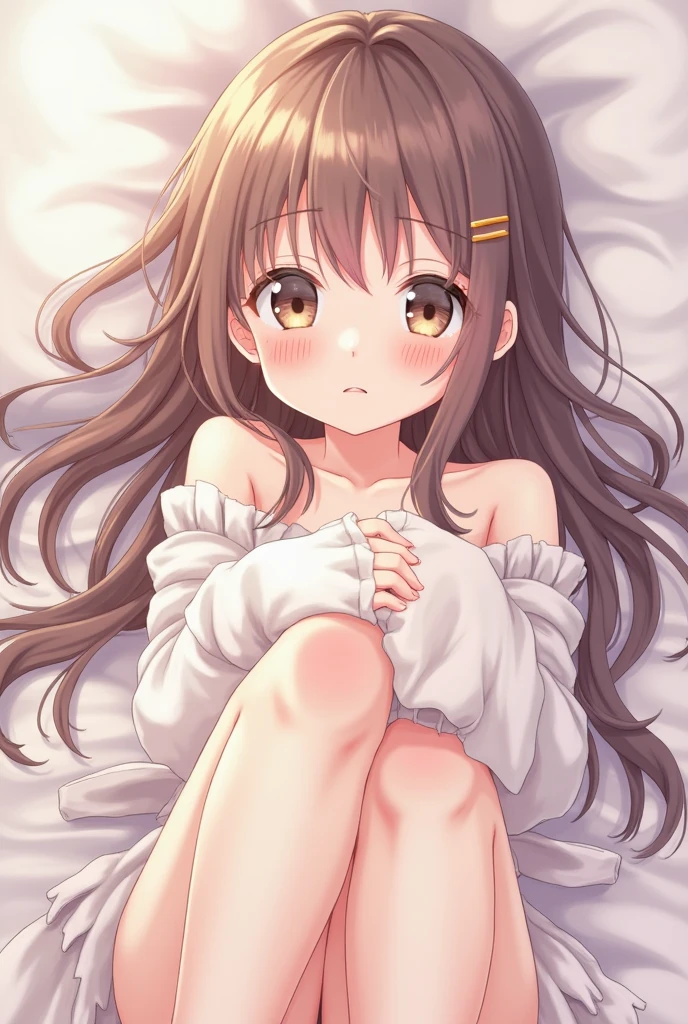 (best quality,4k,highres,masterpiece:1.2),ultra-detailed,realistic,real child image,beautiful detailed eyes,beautiful detailed lips,brown hair,long hair,light brown eyes,light skin,realistic human skin,sex,10 years,with long hair,The other visible person,NFSW