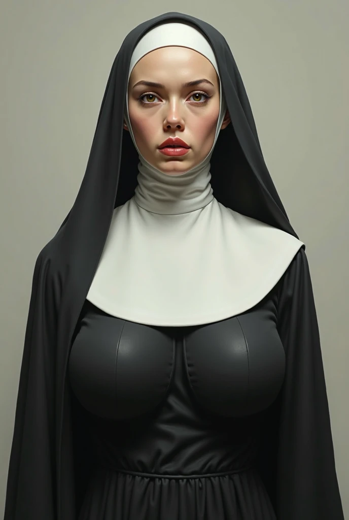 In the heart of a haunted abbey, a dark nun emerges from the shadows. With a sharp focus and unyielding determination, every detail of her ultra-detailed, photorealistic portrait comes to life in stunning 1.2 high resolution (best quality: 4K, 8K, highres, masterpiece). Her dark habit conceals a stark contrast of ominous shadows and dramatic lighting, heightening the horror and terrifying presence of this creepy and scary figure.
demonic eyes gleaming with an otherworldly intensity. Her sharp, angular features are subtly hinted at in the mist, ,(((very thin))) ,((Flat chest:1.4)) long shot