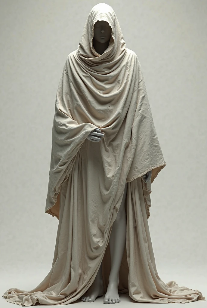 (highest quality:1.2),ultra-light clay, clay, Pottery, woman,Loosely knitted fabric, Confused, dirty, mineral pigments, 3D clay sculpture art, clay sculpture, Rough surface, (Black footwear,Slope,Slope background,Gray background,Food Up,alone,Are standing)