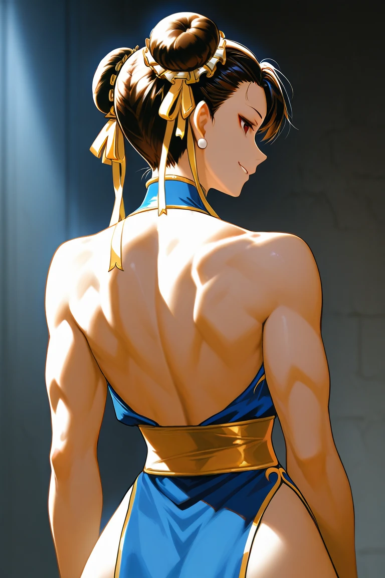 anime - style drawing of a woman with offwhite hair and a offwhite bra top and offwhite pants, short messy hair, (eye patche,one eye covered),very muscly! offwhite, commission for high resolution, muscular girl, muscular!!, oc commission, muscular!! Sci-fi, strong pose, strongest pose, thick, Super strong and cool, 2b, 2b, (sfw) safe for work, sww version, feminine and muscular