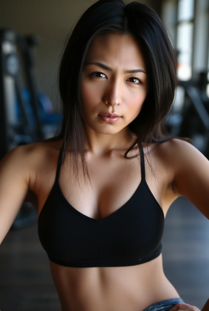 (Action Scenes:1.2),((Highest quality, 8k, masterpiece: 1.3)), Sharp focus: 1.2, Beautiful woman with muscular body: 1.4, Arms hanging down, Slim abdomen: 1.2, ((Layered Haircut, big: 1.2)), Wet body: 1.1, Very detailedな顔と肌の質感, Beautiful Eyes, double eyelid, Sunburned skin, Sunburned, Sweaty skin, 1 person, Beautiful and perfect face, Bobcut, Intricate details, Cinematic atmosphere, 8k, Very detailed, (Realistic, photoRealistic: 1.37), Very detailedな, Highest quality, Realistic, Very delicate and beautiful, RAW Photos, (((Professional Lighting)), Facial lighting, Depth of written border, Single Focus, (((judo))), ((Black belt))、(((super big breasts:1.2))) 、(((Cleavage)))、(((protrude)))、公式judo着を着用する), ((Long sleeve)), ((Wearing a T-shirt)), (Muscular and healthy), Small Head, (((Beautiful Eyes)), True Face, Realistic face, True Face, Beautiful Eyes, (Fashionable hairstyles: 1.3), Audience, (Cool Japanese women)), intellectual, Sports, (smile: 1.15), (Mouth closed), fine and Beautiful Eyes, (Japanese Temples: 1.3), judo選手, Healthy Body, (short hair: 1.2), short hair, Dark Skin