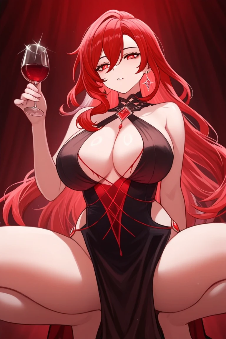anime girl with red hair and horns holding a glass of wine, seductive anime girl, rias gremory, biomechanical oppai, oppai, top rated on pixiv, at pixiv, with a drink, pixiv 3dcg, trending on artstation pixiv, red liquid, guweiz on pixiv artstation