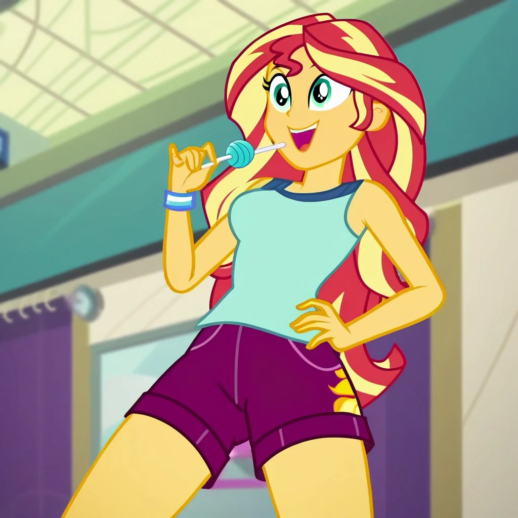 explicit, solo, bra, sunset_shimmer, standing_backwards, cute, cute face, awww, butt, bend down, equestria_girls, breasts, clothes, female, big_tits, looking at you, strip club, skirt, skirt lift, offscreen character, cartoon, panties, male_pov, twitching, briefs, unzipping, open fly, wink, blushing, smiling, show accurate, vector