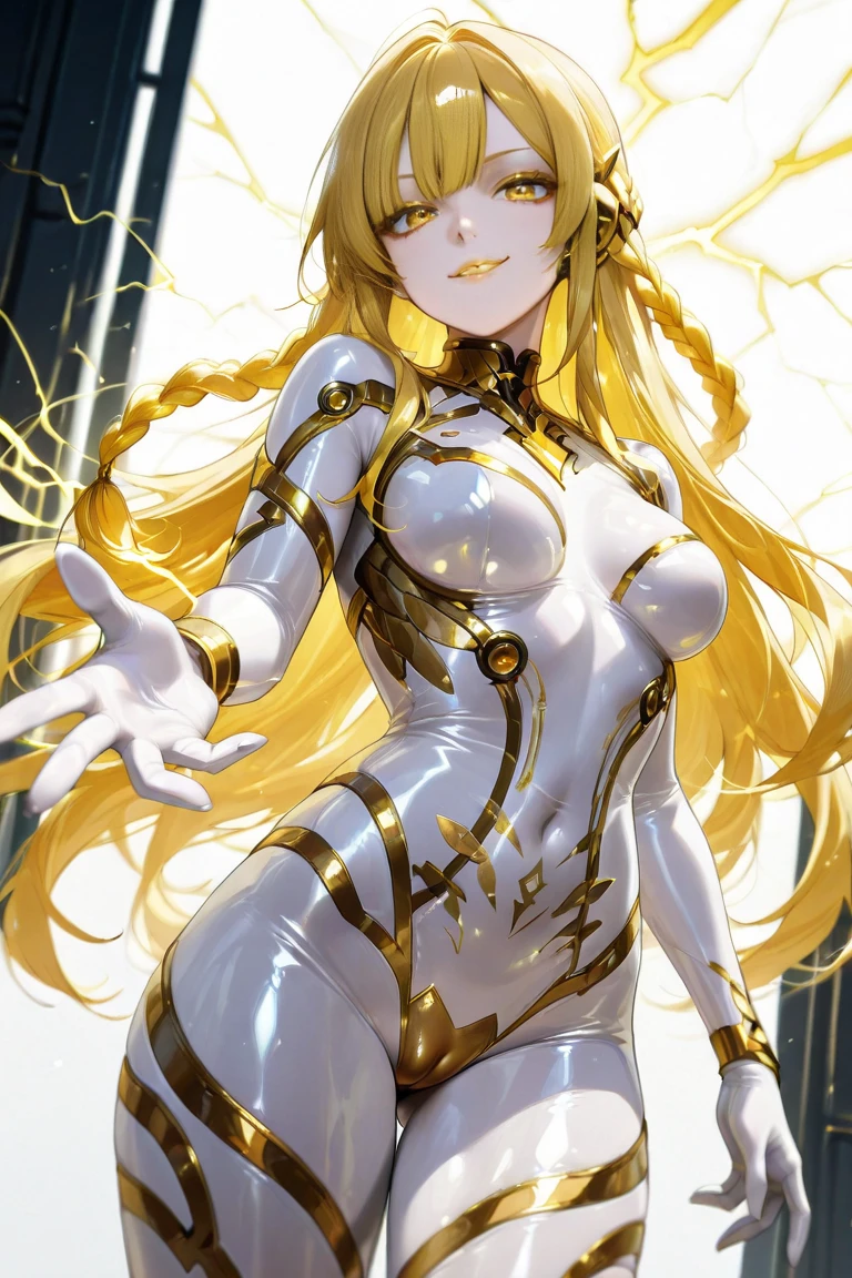 Maria, Kushinada and Vishnu are resurrected with golden mechanical bodies.,
Group selfie, Masterpiece, Full body portrait, All of them have pretty, beautiful human faces., All of them have their golden internal skeletons visible except for their faces., All of them are wearing underwear so thin that their internal skeletons can be seen through., There are lots of beautiful mechanized girls around。