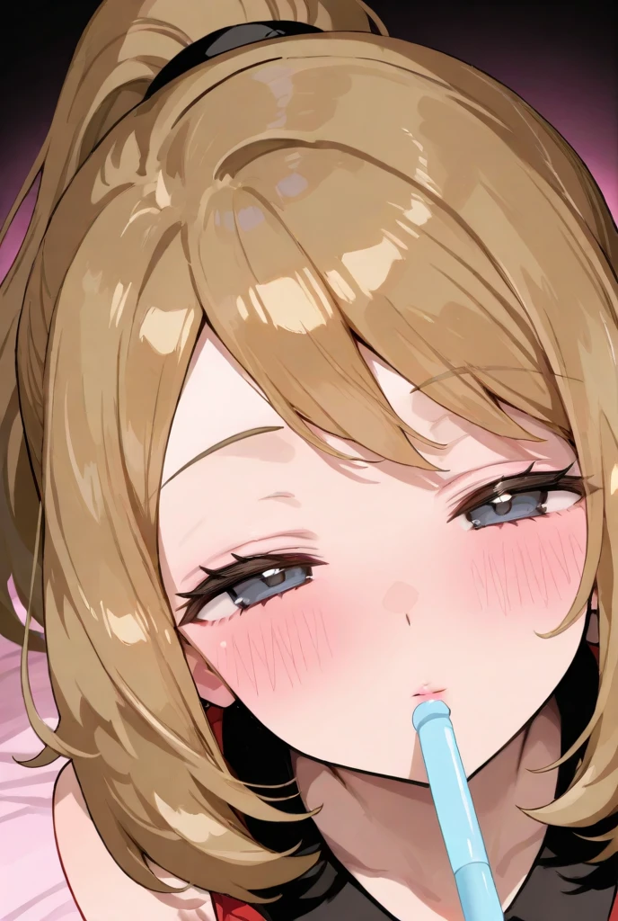 masterpiece, Highest quality, High resolution, 8k, Official Art, Cute  girl, Mina Ashido (My Hero Academia), In the middle, Squint your eyes, Cleavage, (Light blue slingshot bikini:1.1)、Denim shorts、16 years old)) Very detailed, (Orgasm Facial:1.5), (Looking up at the audience), Licking Dick, First Person View, View your viewers, Striking a seductive pose, Looking up seductively, Extreme Close-up、(Draw a mouth in the center of the screen、Please open your mouth to fill the screen、Mouth close-up)、tongue、long tongue、(((I have my mouth wide open、咥えながらtongue出し、Fellatio)))、Concentrate on the tongue、(((Show inside of mouth)))、Laughing while licking penis、