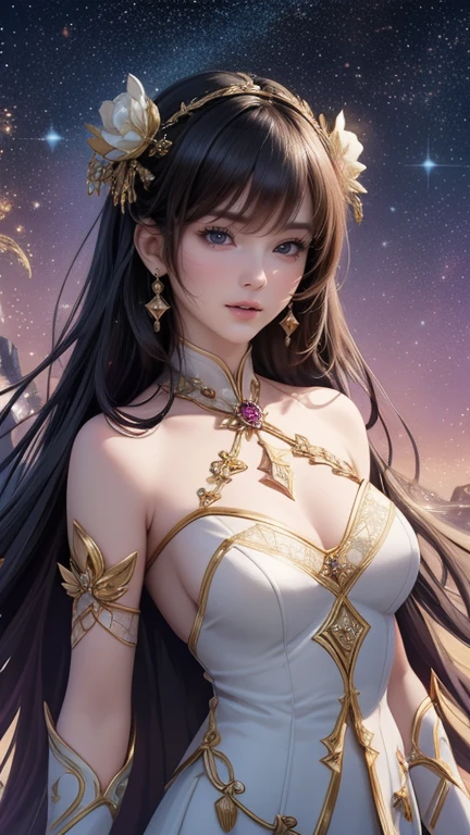 tmasterpiece, top-quality, Best quality at best, offcial art, Beautiful and beautiful:1.2, 1个Giant Breast Girl:1.3, The is very detailed, s fractal art:1.3, Colorful, The most detailed