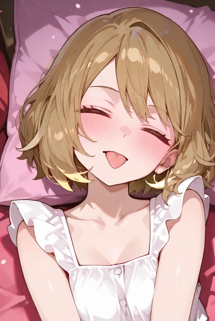 masterpiece, absurdres, bedroom, curtains, window,
sleeping, sexual smile, full-face blush, out of breath
tkle, pajamas,
<lyco:uchihime-twinkle-t2:0.7>
