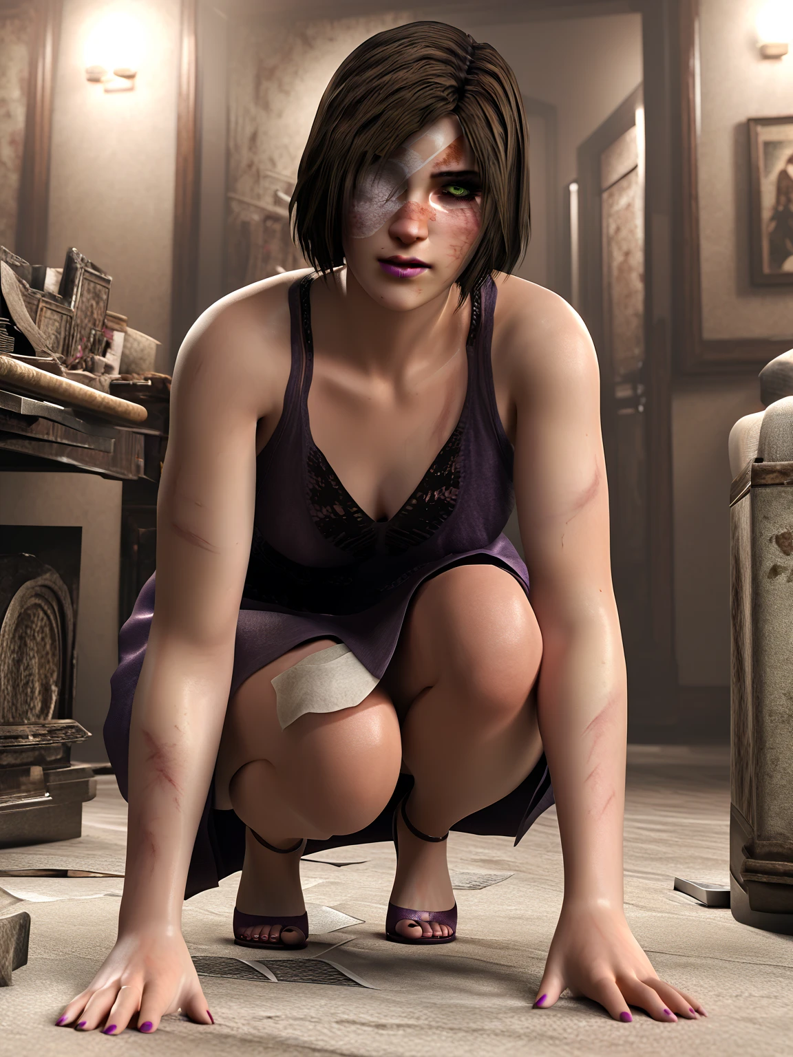 ((La mejor calidad)), ((obra maestra)), (muy detallado:1.3), ..............3D, Beautiful (cyberpunk:1.3) Mujer hacker, peinado corto,pelo corto, Volver al visor, cabello grueso, Terminal de ordenador operativo, Pantalla montada en la cabeza, computer server, Pantalla LCD, fiber optic cable, Logotipo de la empresa, HDR (High Dymanic Range), Trazado de rayos, NVIDIA RTX, Super resolution, Irreal 5, Subsoil Scatter, Textura PBR, Post-procesamiento, Anisotropic filtering, profundidad de campo, maximum sharpness and sharpness, Texturas multicapa, Albedo y Highlight Maps, Sombreado de superficies, Accurate simulation of light-material interactions, proporciones perfectas, Renderizado de octanaje, duotone lighting, ISO bajo, balance de blancos, Regla de los tercios, amplia apertura, 8K RAW, efficient sub-pixels, sub-pixel convolution, glow particles, dynamic pose