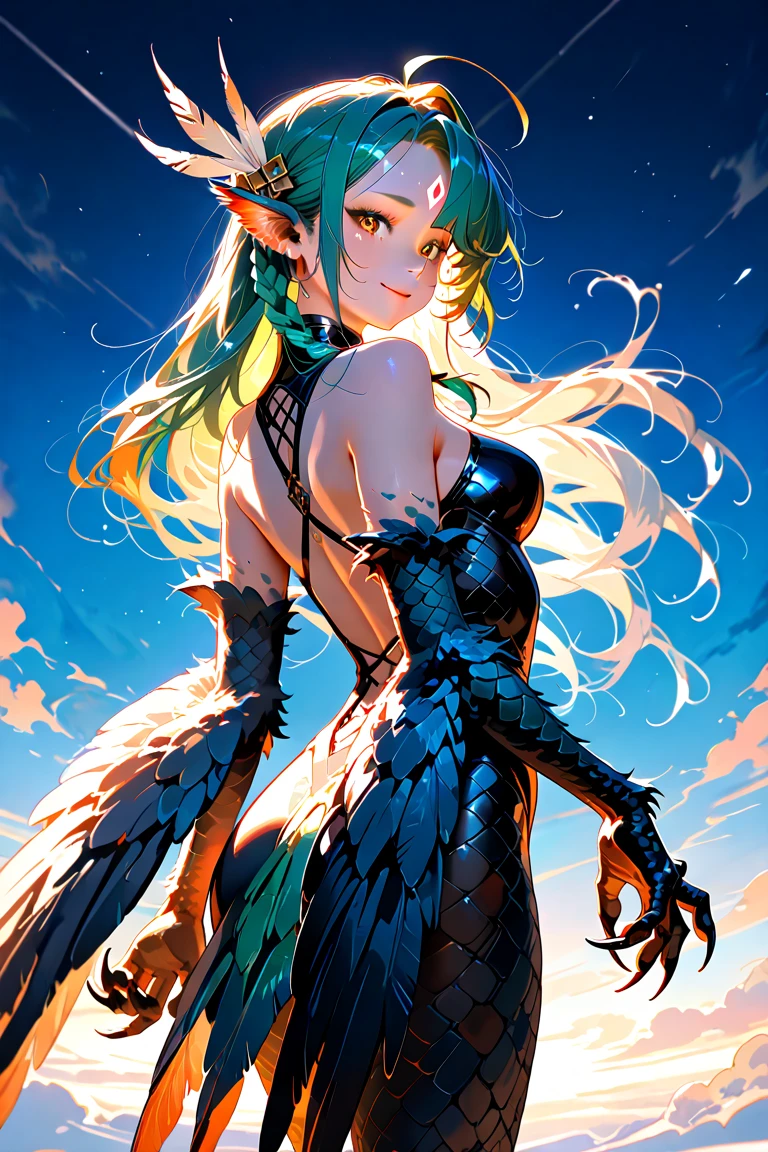 masterpiece, best quality, high resolution,Genshin Impact ,Yoimiya, 1 Girl,Back tattoo