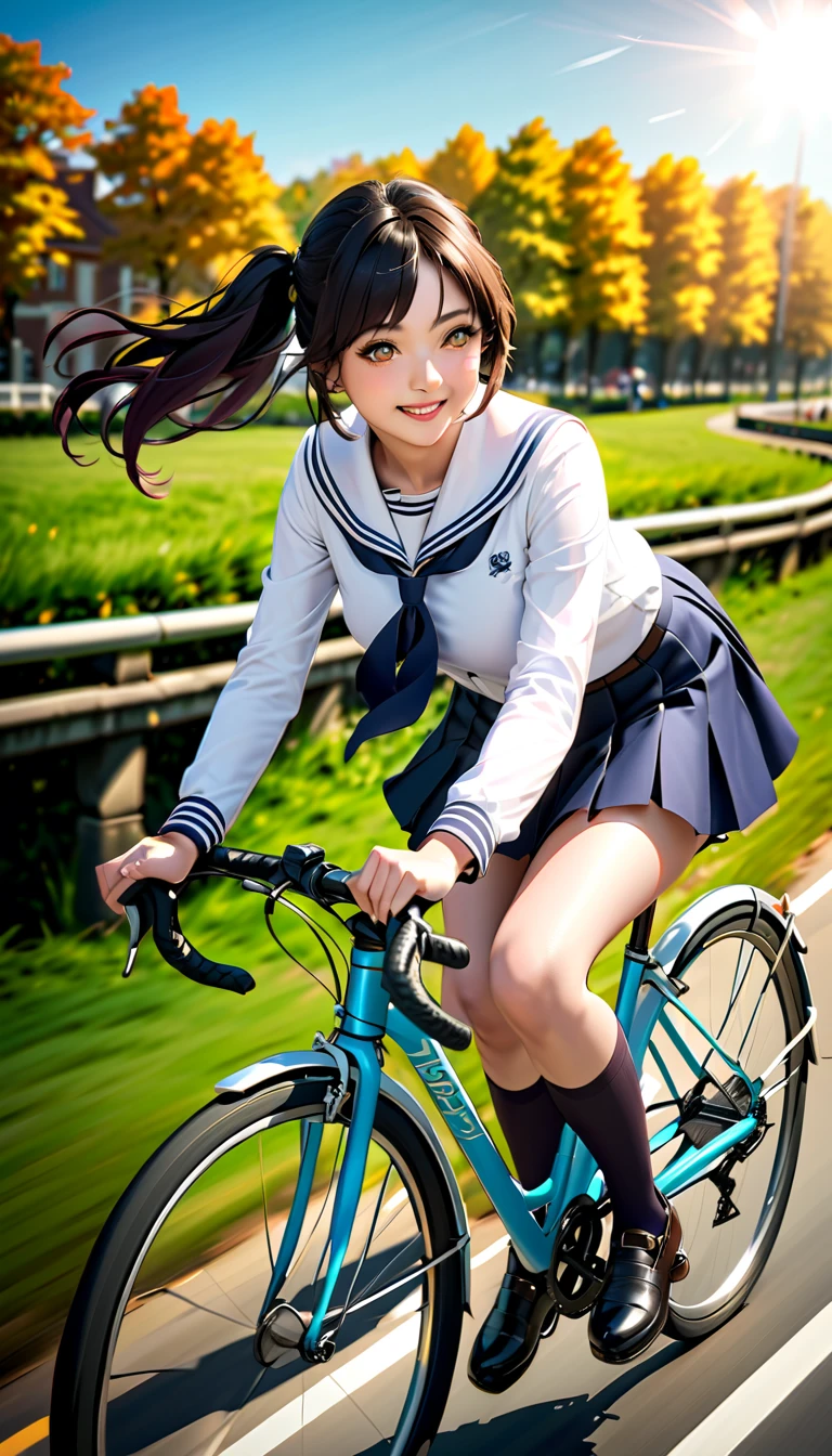 sailor moon, usagi,bicycle, bicycle basket, riding, solo, basket, 1girl, flower, shoes, water, riding bicycle, petals, outdoors, from side, cherry blossoms, chinese clothes, dress, white background, long sleeves, full body, masterpiece, best quality, Ultra-precise depiction, Ultra-detailed depiction, official art,highres, BREAK, (extremely beautiful face),(high detailed face),beautiful detailed eyes, detailed lashes,(shiny skin), makeup,(blushing face erotic), BREAK, full body, ((toned slim body)),beautiful ass, toned buttocks, beautiful legs, BREAK, (((nice hands, perfect hands))), ((very beautiful breast)), BREAK, looking at the viewer, (((background that matches the character's situation and colors)))