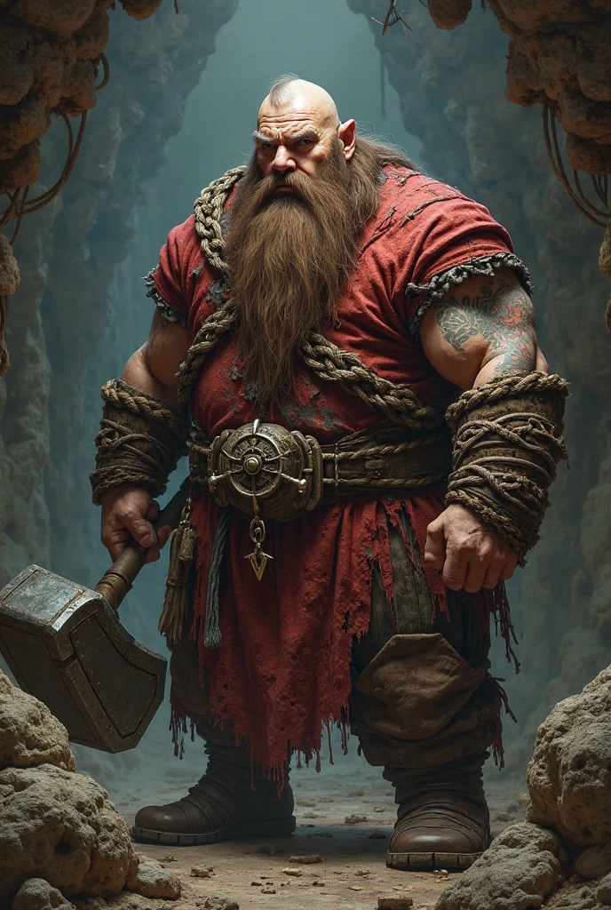 Huge Chubby viking barbarian woman chained