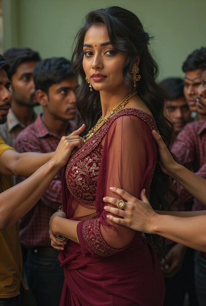 Just make it animated , 16k , Beautiful Indian girl wearing saree