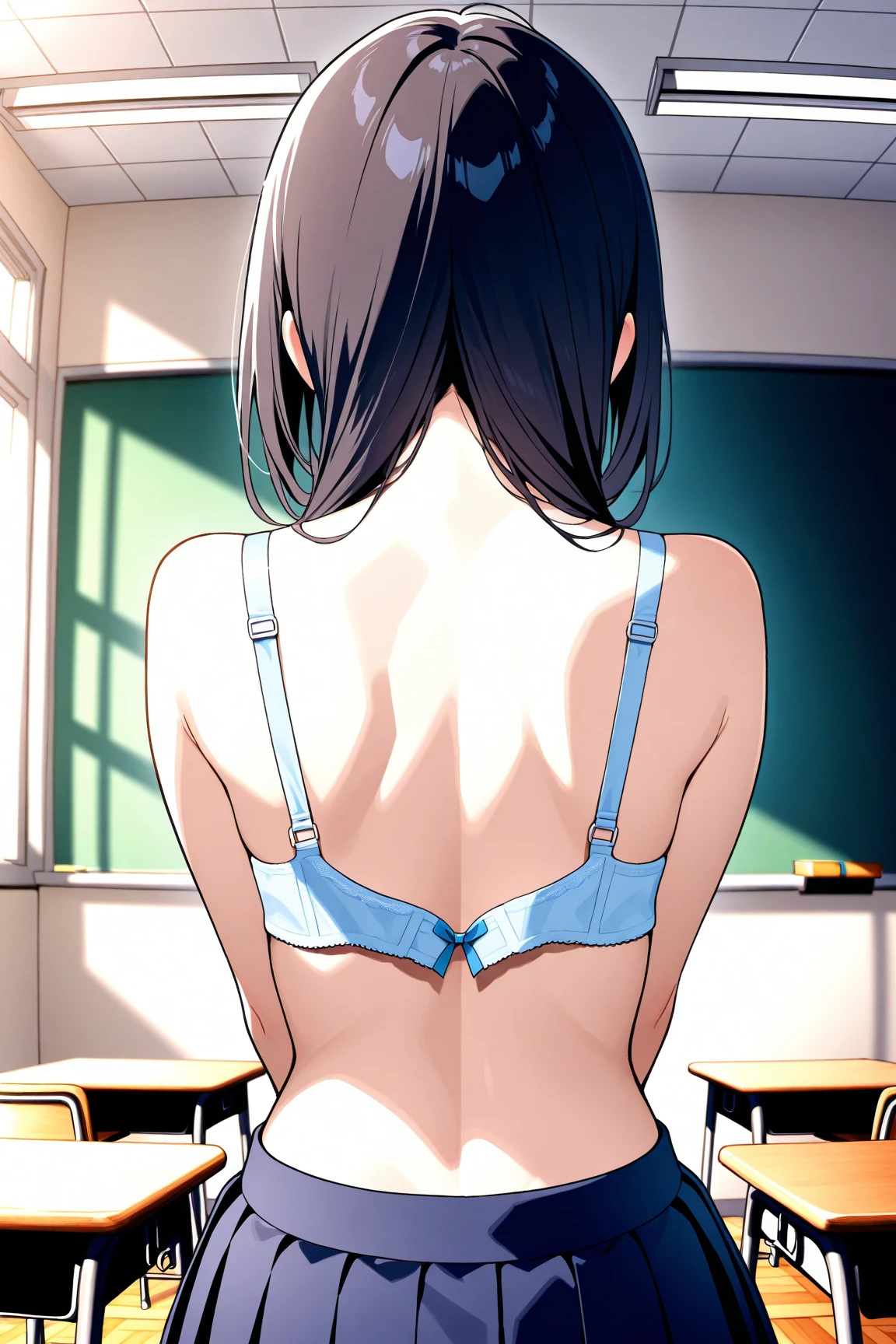lighting like a movie、top-quality、1 Little girl's back、The bikini、s ass、nice butt、perfect buttocks、Wearing sweat、full of sweat、school classrooms、Delicate body、tiny body、small tits、
