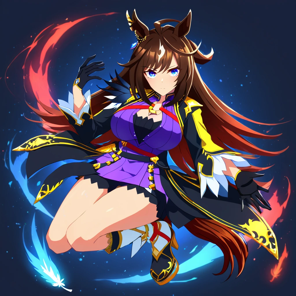 Anime girl wrapped in chains and anthropomorphic animals, Mysterious Anubis Valkyrie, 《Genshin》Keqing in, Purple Wolf Mage, ahri, Detailed key animation art, 2. 5d cgi anime fantasy artwork, female anthropomorphic wolf, portrait zodiac knight girl, goddess of lightning, zodiac knight girl, Beautiful celestial mage,red moon in background,Complete human body,human body without errors,cute,cool,Handsome,grace,like,short hair,delicate face,perfect facial features