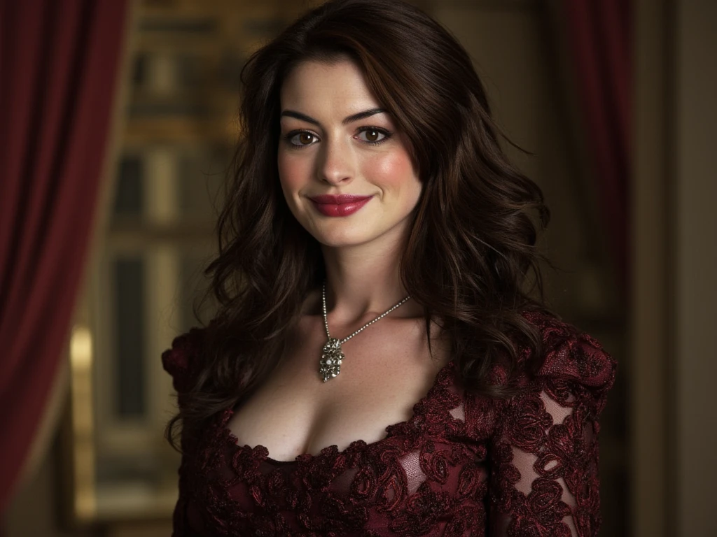 highly detailed Laura Prepon with a seductive grin in Matador Costume ,huge_breasts , sharp focus, cinematic lighting, photorealistic, <lora:laura prepon v1.35:1> <lora:jkMacromastiav01:1>