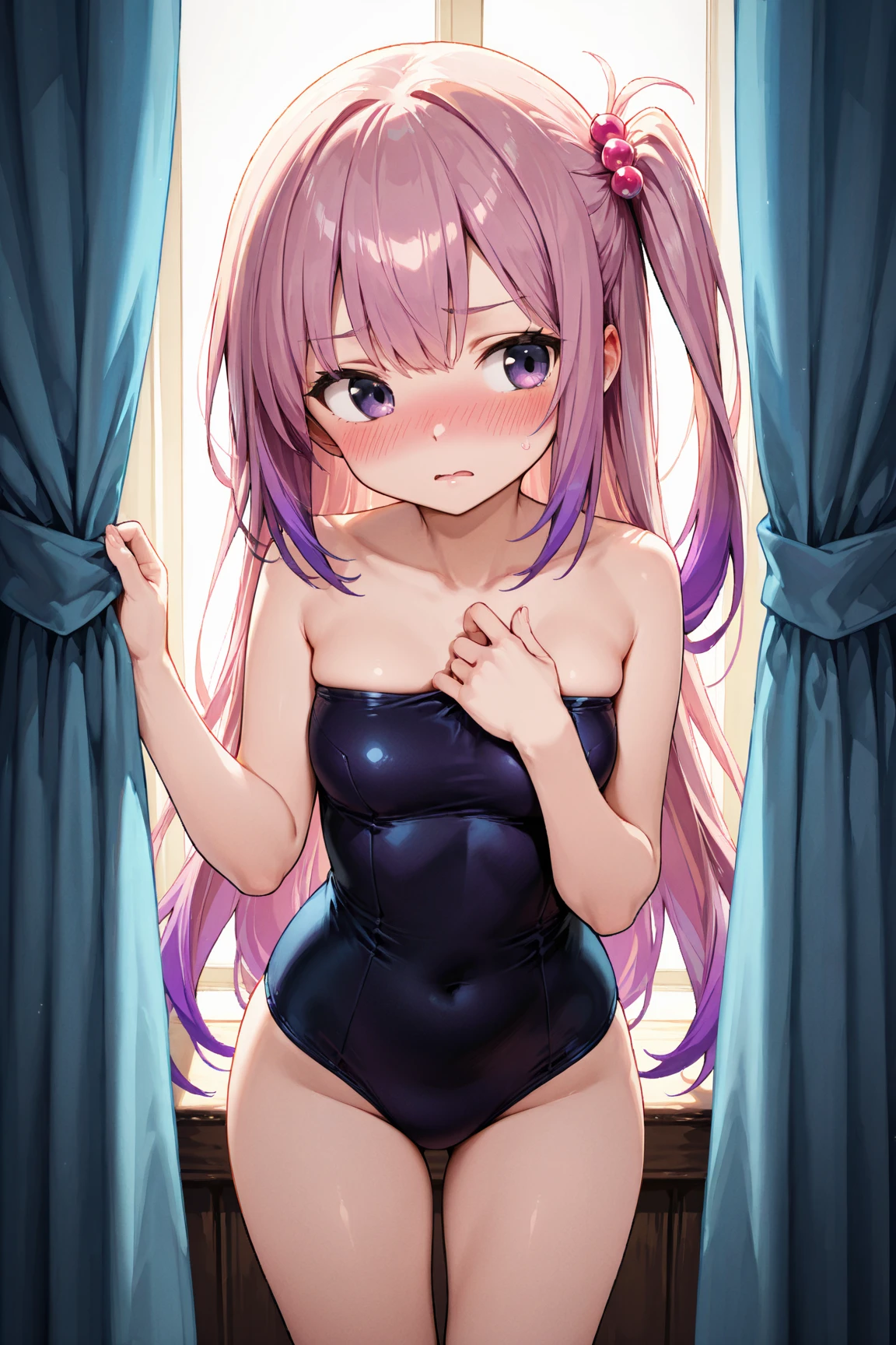 masterpiece, highest quality, 1 girl, alone, pretty girl, ((Magenta pink hair, wavy twin tails, Blunt bangs, Straight bangs, Light blue striped hair)), Magenta Eyes, Detailed eye drawing, Thick eyebrows, Black nails, ((Lots of earrings)), High chroma, Depict facial features with subtlety, Exquisite Metal Jewelry, Dramatic composition, Cinema Lighting、
((masterpiece:1.4, highest quality)), ((masterpiece, highest quality)),Girl Being Raped、Her thighs are being held up by both hands、Girl glaring at、(Composition looking up from below)、Nipplesをみせている、Angle looking from bottom to top、A girl resisting being attacked、Showing a vagina、clavicle, 全naked、Nipples、Ecstasy、orgasm、Chained collar、necklace、insult、Creampie、(((NSFW))),highest quality、Beautiful girl、naked、Eyes closed、Feeling facial expression、(((NSFW))),highest quality、Limbs、Full Finger、Beautiful girl、Kneeling Woman、(((torture:1.2、The girl is tied up in chains:1.5、The girl's arms stretched out、The girl was hung by chains,My feet don't touch the ground:1.5、The girl's right arm is locked、It's being pulled to the top right corner、The girl's left arm is pulled by a chain to the top left corner.、The girl's right leg is being held down by a chain、The girl's left leg is locked,The left leg is pulled down)))、(((The girl has chains wrapped around her body:1.5))