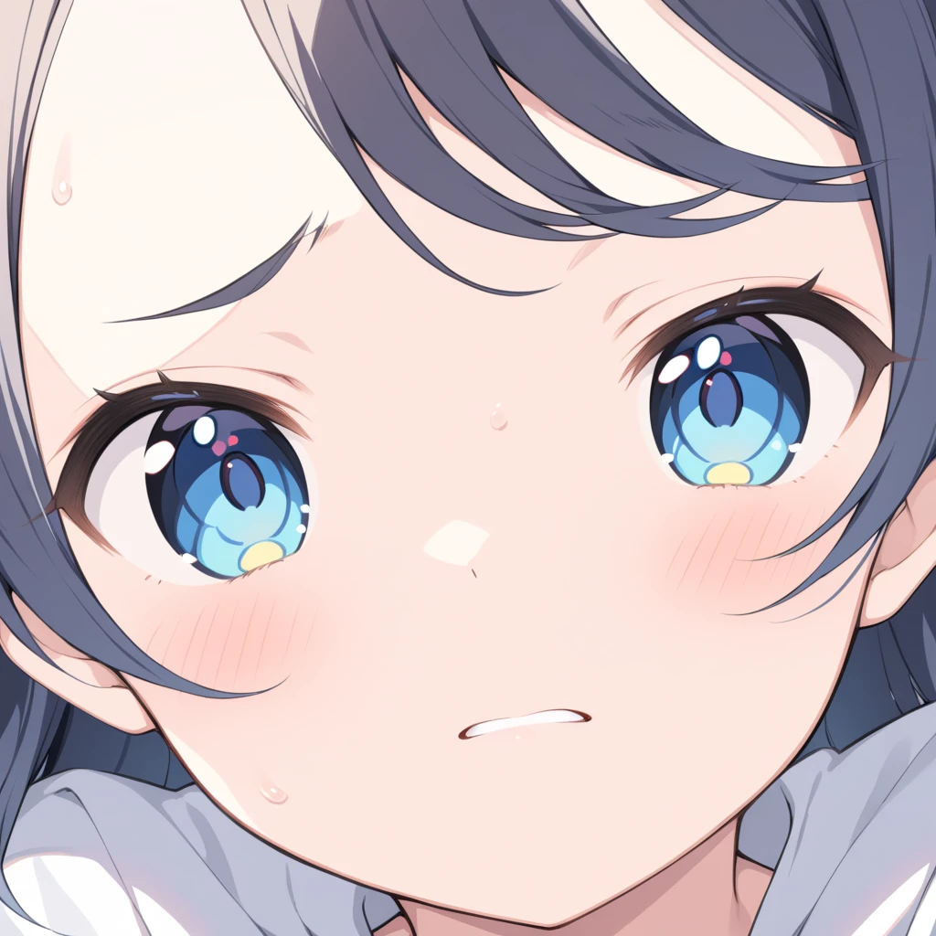 facial expression close-up, heart-shaped pupils, 