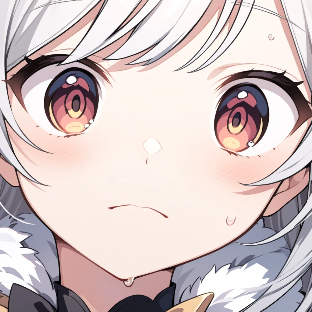 facial expression close-up, heart-shaped pupils, 