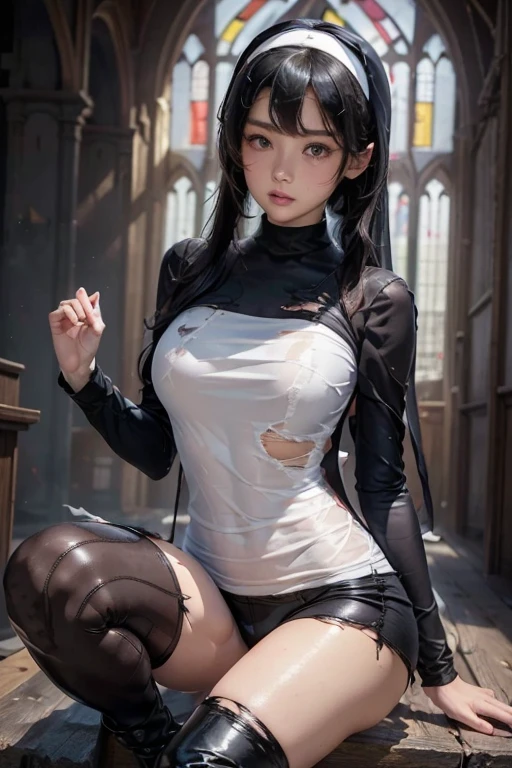 (((masterpiece,Highest quality,In 8K,Very detailed,High resolution,Anime Style))),(Hero Suit_pink_latex clothing:1.12),
One girl,(maid),making eye contact,(kneeling down at viewer'のfeet and looking up at viewer:1.5),feet_Far apart,(Crouching in front of the audience:1.1),上からfeetまで:1.3,Squat with your audience;のfeet,((Open your mouth, squint_eye:1.2)),full-face_blushed,Sweaty_odor,(sodden face and sodden chest),full-face_blush,face_concentrated,leather_dog_Collar with chain:1.2,((Chained_bondage)),(Wet to the skin),latex_Bloomers:1.2,Grace,Plea,swing_chest,Heavy breathing,
race,(drunkenness),completely beautiful Japanese face,double eyelid, Double eyelashes,Lip details,carefully render the textures of skin and hair,perfection_teeth:1.3,short_Bob_hair,
,clean_white_floor,
