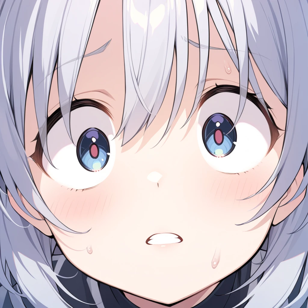 facial expression close-up, heart-shaped pupils, 