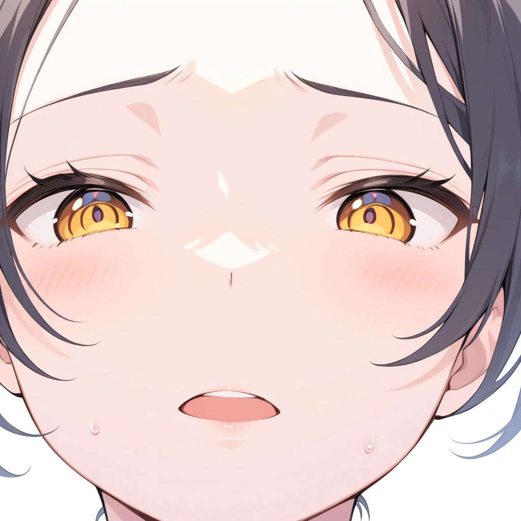 facial expression close-up, heart-shaped pupils, 