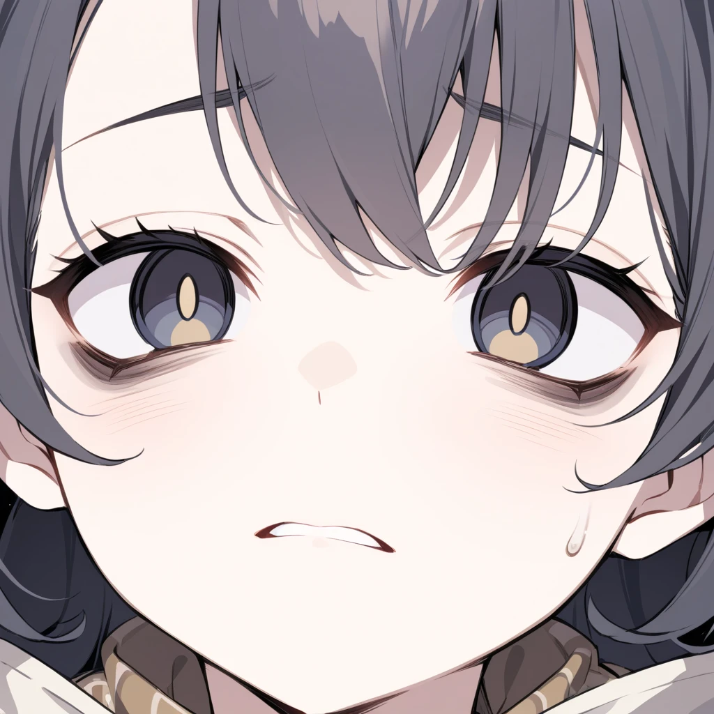 facial expression close-up, heart-shaped pupils, 