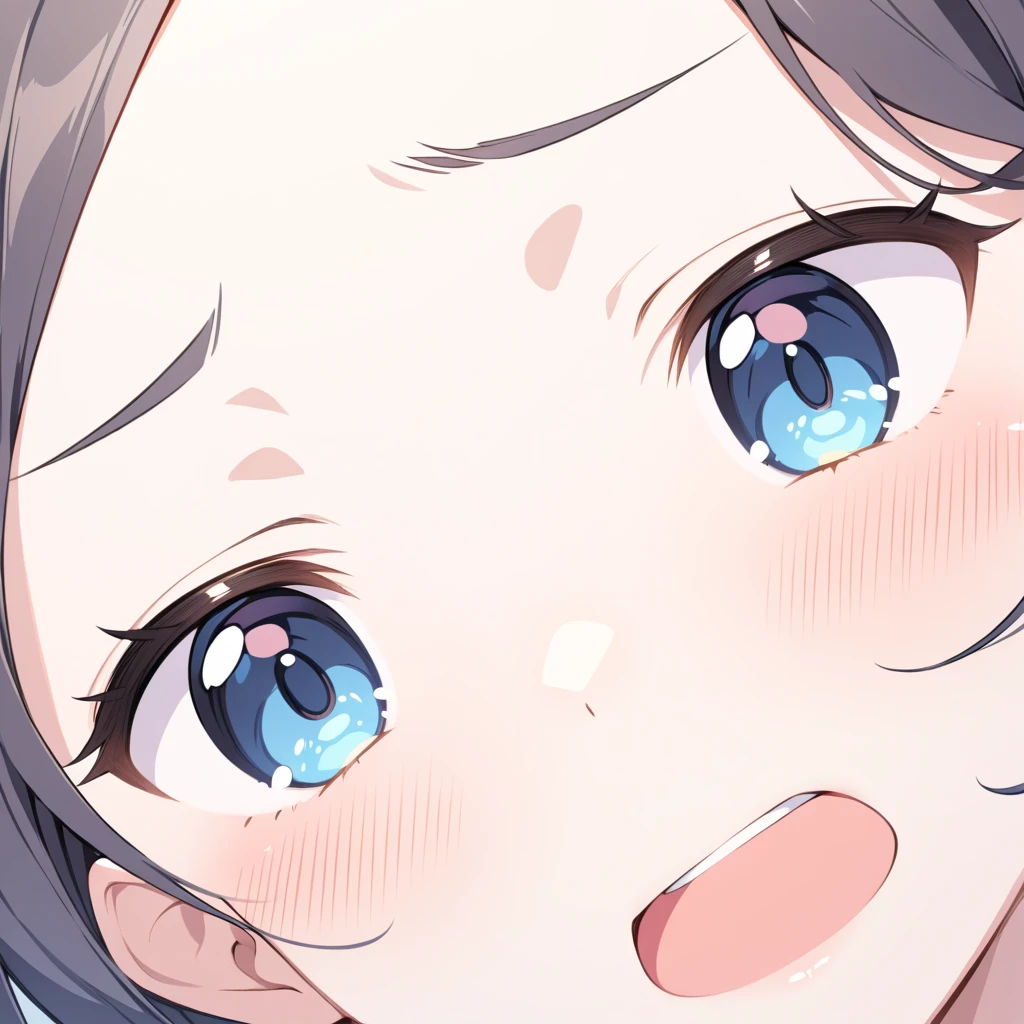 facial expression close-up, heart-shaped pupils, 