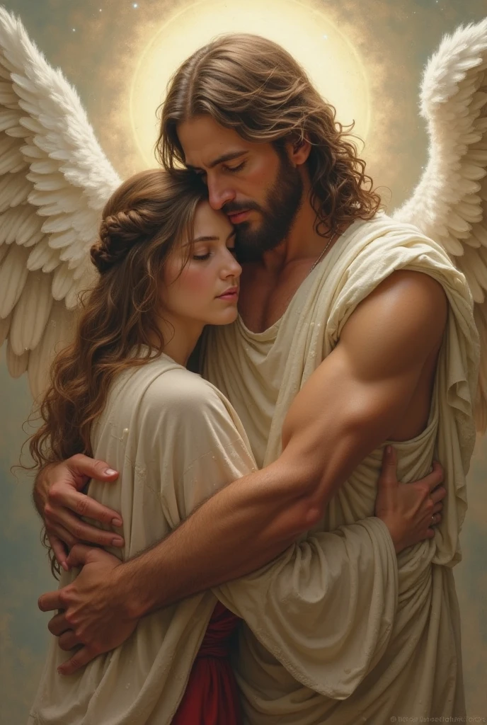An angel comforting Jesus