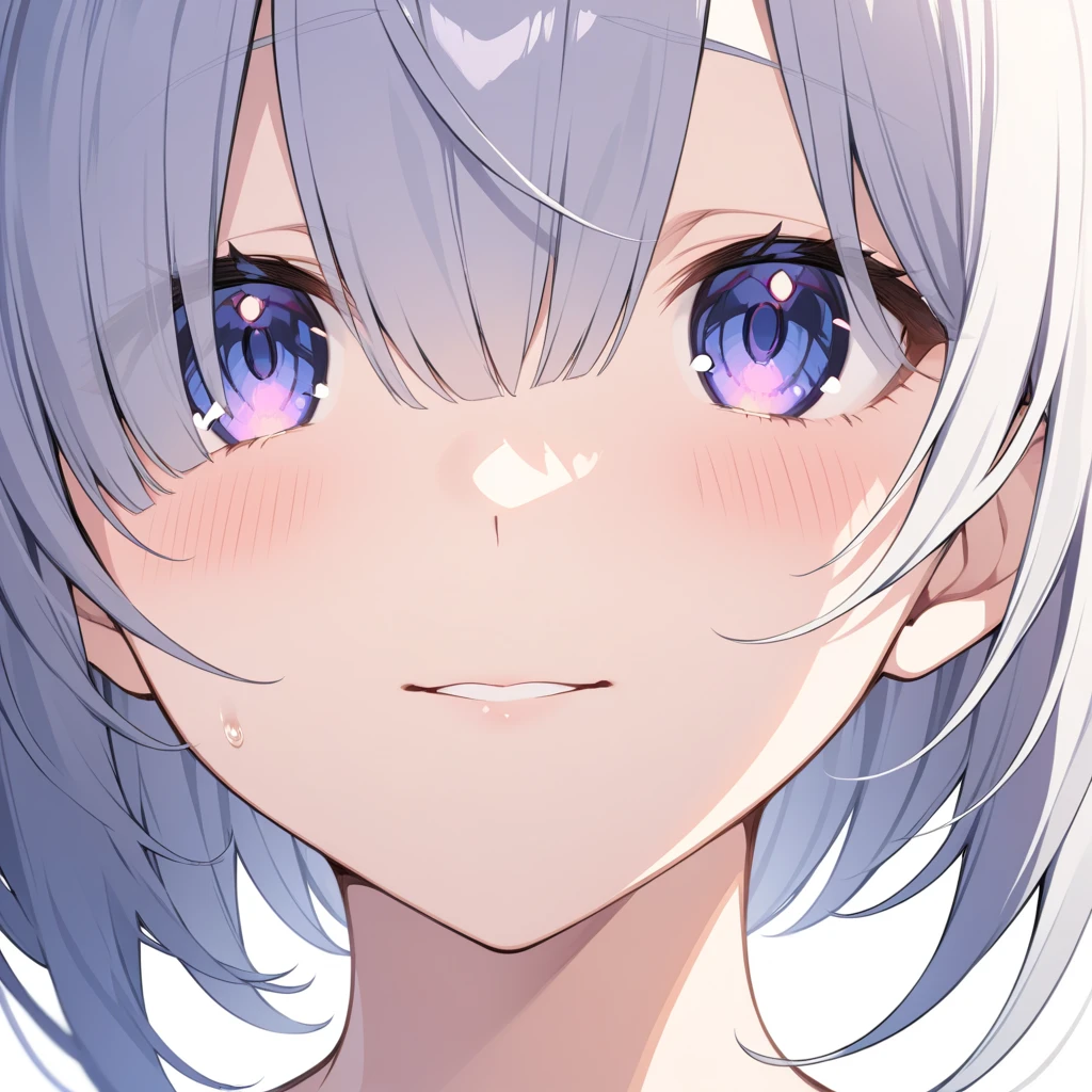 facial expression close-up, heart-shaped pupils, 