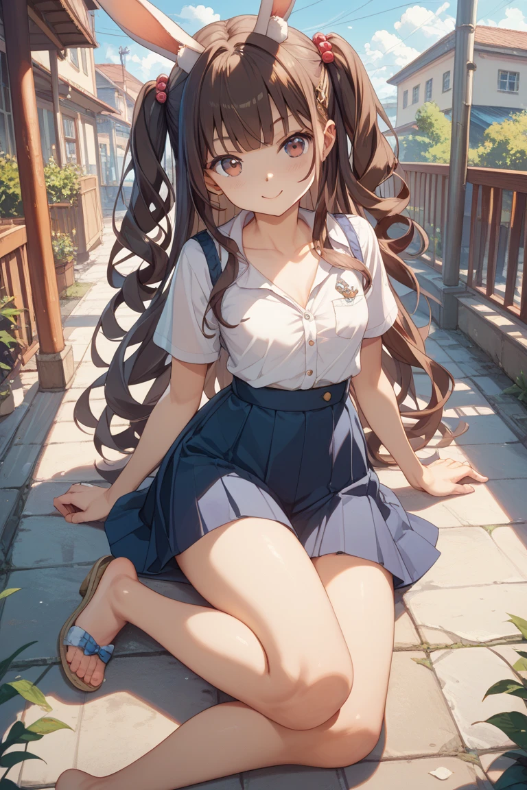 photorealisim、top-quality、超A high resolution、a picture、Extraordinary beautiful girl、Highlights of cheek luster、Detailed cute and beautiful face、(pureerosface_v1:0.008)、Beautiful bangs、Glowing white shiny skin、Bangs between the eyes、shiny and beautiful hair、Silky hair、finer hair、High-definition eyes、Beautiful, Bright and clear, Small eyes、eye liner、Double eyelids、Full body like、red blush、embarrassed from、shiny little necklace and earrings, shiny lips: 1.4,  (Shy laughter)、Kamimei、red blush、Tears are embarrassing、(Turtleneck knitwear)、((Denim Mini Skirt))、((Blue lace panties))、((Open knees))、((open one's legs))、((Disheveled clothes))、((Dressing))、Puffy nipple、Neat and clean female 20-year-old female teacher、Brown hair, bangs flowing diagonally, Medium Wave Long Hair, Blue eyes, medium breast size, (sit on stairs)