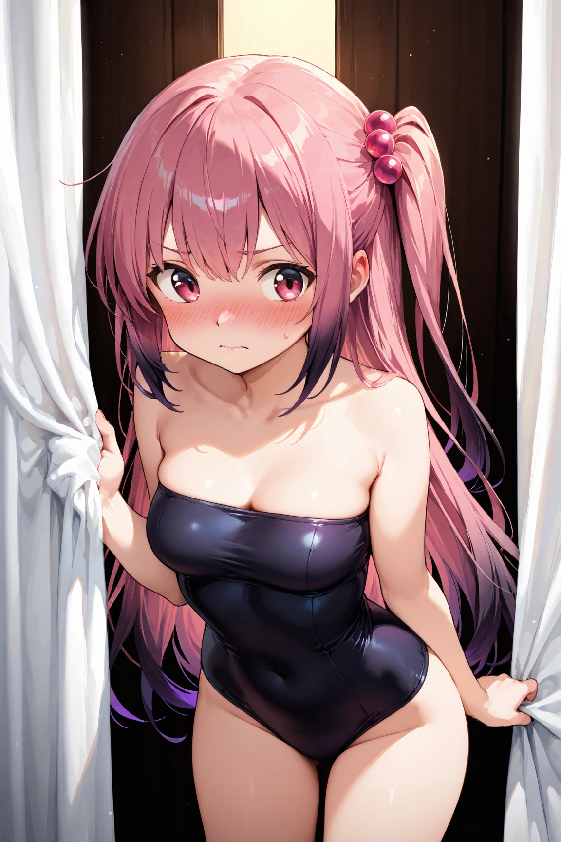 Lacus Clyne, arms behind head,blush,nsfw