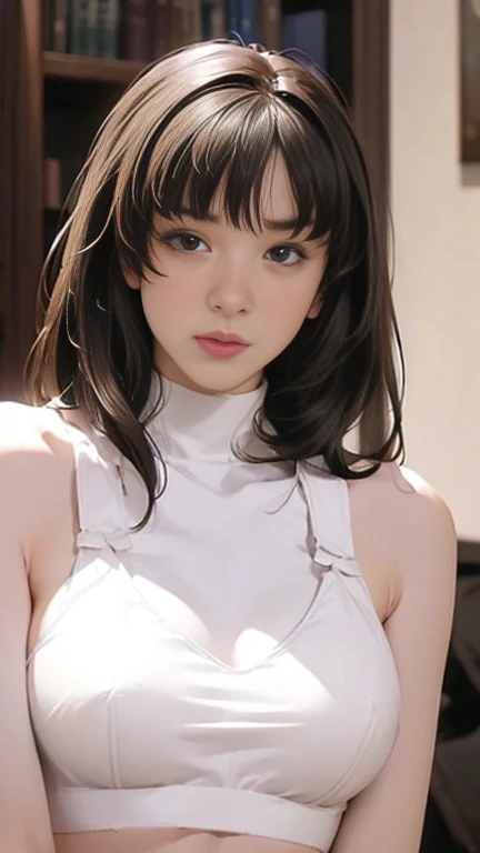 pureerosface_v1, best quality, photorealistic, 8k, high res, 1girl, woman, (skindentation), (portrait:0.6), ((cityscapebackground:1.6, smallsize round breast, highneck sweater:1.35)), straight-looking at viewer:1.8, (1girl eyes looking at viewer:1.45, medium-length hair, blackhair, partedbangs:1.15), photorealistic, (bokeh), <lora:CBGV-umi:0.65>