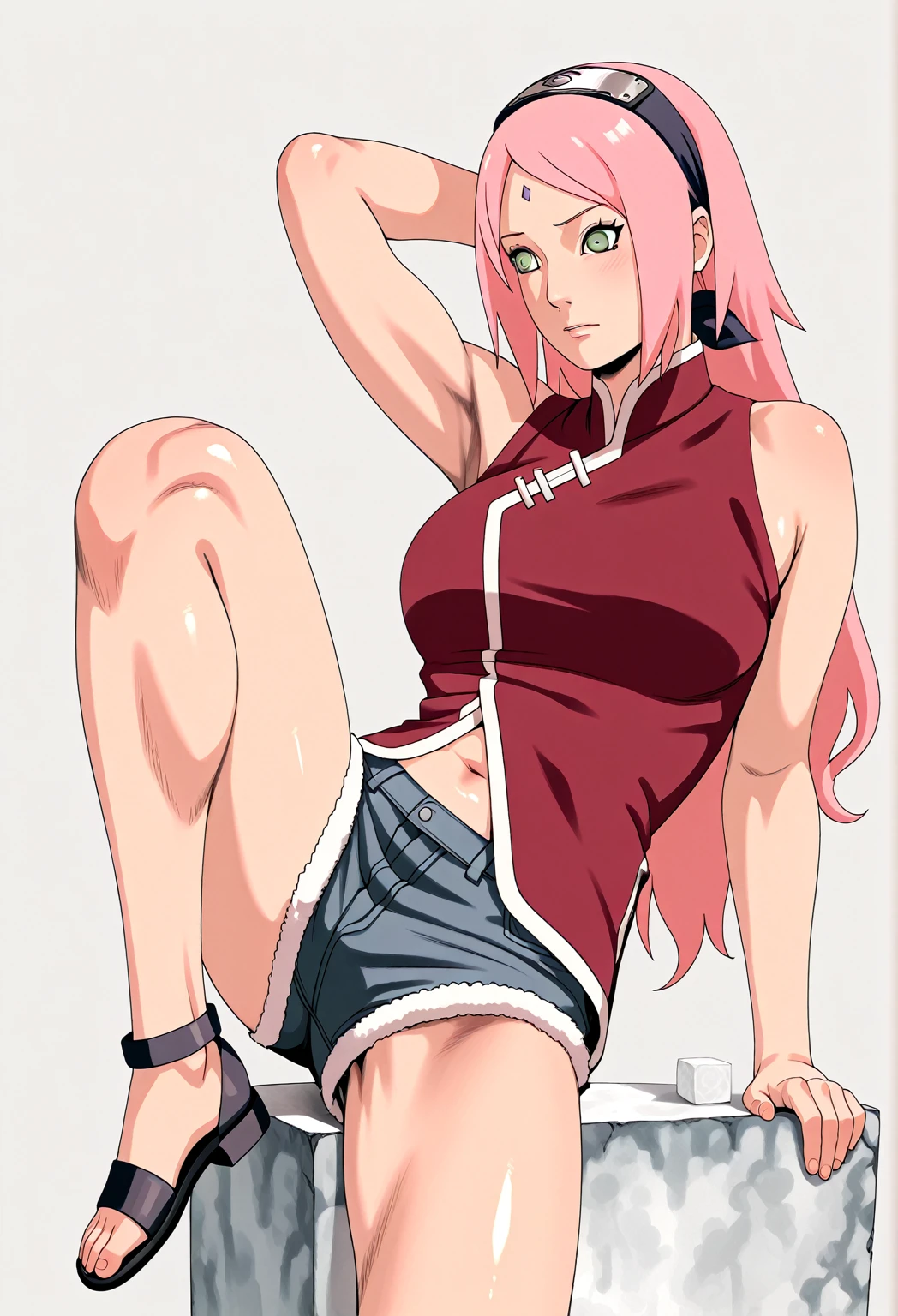 Sakura Haruno, naruto, estilo cartoon, esbelta, hermosa, poca ropa, ropa interior visible, cuerpo completo, 8k hdr, png