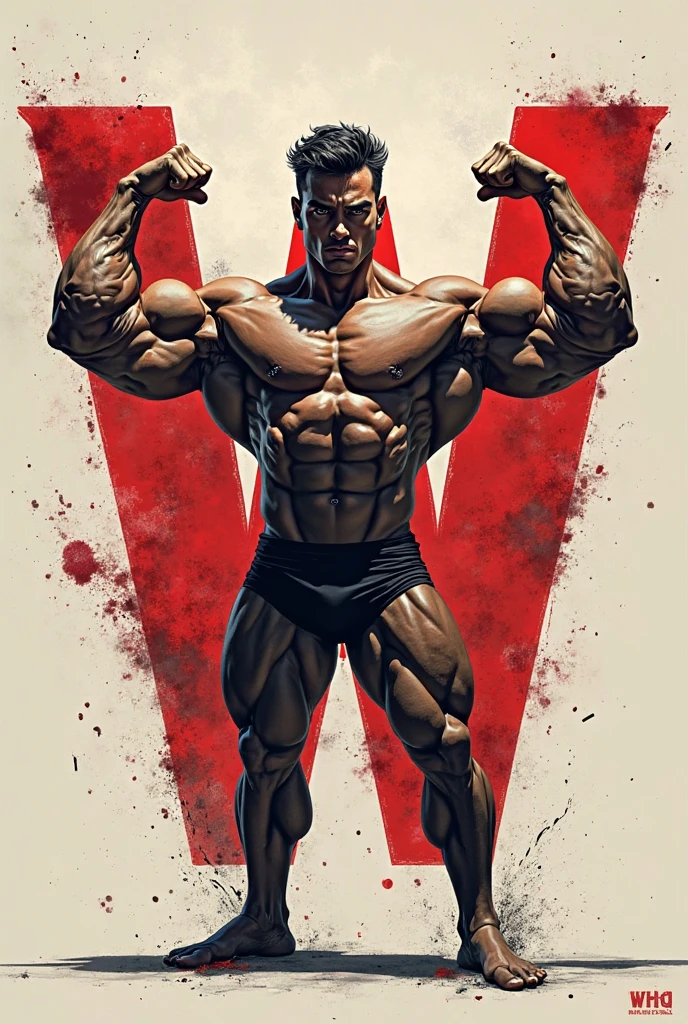 Arafed man standing on stage with arms raised in a competition, bodybuilder physique, Fisiculturista Ernest Khalimov, Greg Rutkowski de corpo inteiro, Corpo de Ernest Khalimov, Alex Miranda, fisiculturista posando, andrew gonzalez, Arnaldo Armitage, Foto de perfil, exaggerated physique, Cristiano Orrillo, Chris Marte, Sr. Universo, exaggeratedly large physique