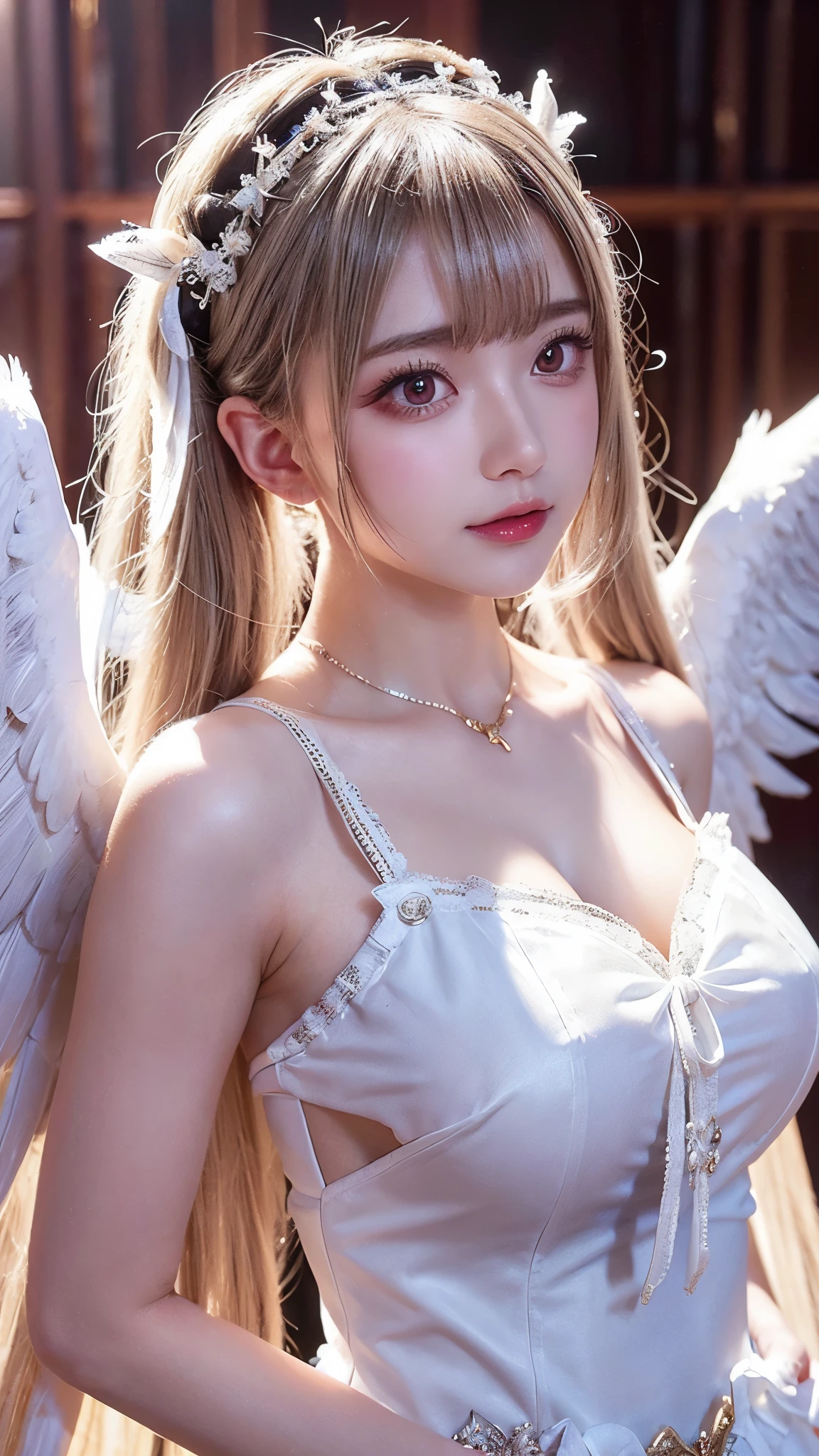 Ultra detailed complex 3D rendering of face, (big breasts: 8.8), (masterpiece, top quality, octane rendering, 8K), glamour shot full body image, cleavage, (highly detailed skin: 1.2), (exposure: 1.1), (blonde), (wearing a plummet tank top of red silk: 1.5)), blonde hair, beautiful white woman with full soft breasts and white skin, one with big ass, long braided hair(portrait))), big breasts, dynamic angles, mystical expressions, ultra-realistic photos, (portrait))), bare feet, futuristic city background, facial muscles, detailed and beautiful queen tiara, in the style of Marvel Comics, clear focus, studio photography, intricate details, highly detailed, detailed yellow eyes, sharp focus, digital rendering, professional, abs, ( ((Sexy Pose))), Natural Jungle, Open Your Mouth Lightly, Mansuji, Open Your Crotch, Seductive Look, Angel Ring, Detailed Angel Wings, Circle of Angels, Beautiful Mouth, Perfect Body Beauty: 1.4,