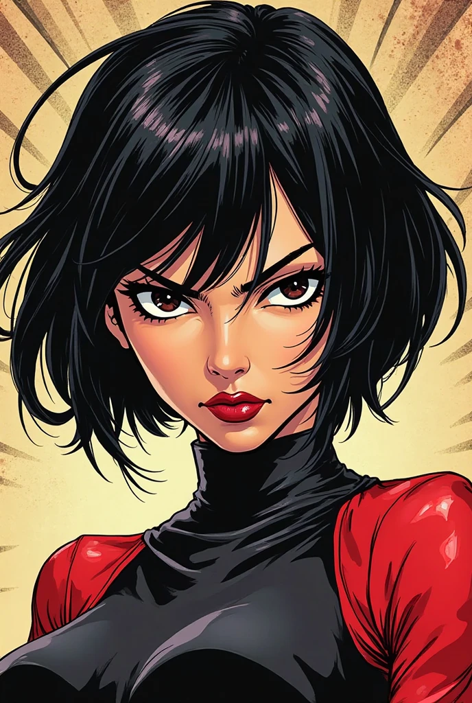 (Best Quality, masterpiece :1.3), Beautiful woman, 1 girl, (mama, attractive body :1.2), Abdominal muscles :1.1, Asymmetrical French Short Curly Hair. :1.1, Dark brown hair: 1.1, (Wet from rain, get Wet by rain, Wet :1.2), Super detailed face, delicate lips, delicate eyes, double eyelids, striped hair,