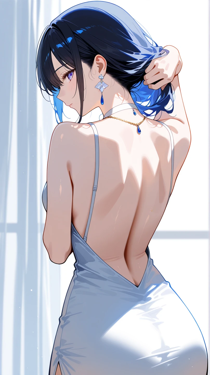 (masterpiece, high quality, High detail, 4K, RTTX 10.0, High resolution:1.2),Angel、天空から地上を見下ろすAngel、Back view、whole body、Looks lonely somewhere、Melancholy