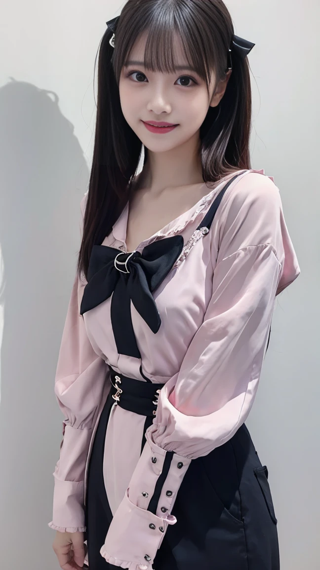 Lustful Girl, gothic dress, Estrus girl, , Twin-tailed, Shirt, Thigh strap, Bag, Long sleeves, Black shirt、skirt rift。White underwear、Sheer underwear、At the hotel、night landscape、on the bed、NSFW, oral sex,POV , Paizuri, (((Sweat、Vulgar laughter、Lower grade、Black hair Long hair、twin-tail hair、Red Glitter Eyeliner、Red Eye Shadow、heavy make up、make up、Fluorescent pink lipstick、makeup)))、Black Long Hair, Girl straddling a man、bending forward、((Angle from below))、Girl pushing a man down