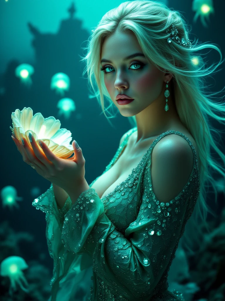 ((最高masterpiece,Ultra-high resolution, high resolution, 8k, Fractal Art,Octane, Fantastic,Aesthetic,Intricate details))
This is a realistic fantasy art piece featuring a realistic Goddess of Light, Fractal Artが美しい,A faint swirl of smoke, And the beautiful blonde European goddess makes for an interesting composition.,A woman with the inspiration of light that tears through the deep darkness,she face is expertly sculpted, Elegant and sophisticated features with perfect shading and realistic skin texture. sheのヘアスタイルは未来的なFractal Artを模している,Extremely innovative,she (Turquoise and crystal eyes) It's wonderful.、It is the focus of this image. (she eyes extremely detailed, Beautiful attention to detail, macro). she eyes feature intricate detailing with clearly defined irises and bright sclera. sheはクラシックな模様のロングドレスを着ている,Long sleeve,詳細で宝stoneで作られたドレス,soft lips are smooth and very puffy, sheの肌は淡い紅潮と華麗なクラシカルな模様で飾られている. she long gown is stunning and expensive, Made of pure flame and brilliant light,光の中できらめく華やかな宝stone. she billowing gown glitters from the flames and features a delicately and intricately embroidered bodice with wisps of flames running across it. Include fantasy elements such as bumps, stone, Fiery Iris, silk, And an interesting background. Include magical creatures such as birds and butterflies that give off a magical and mystical aura.. Lighting: Enhance your artwork with the latest lighting trends. camera: Use dynamic composition to create tension and excitement. Take inspiration from current masters of the fantasy genre, Including popular artists on Artstation and Midjourney. ((masterpiece))