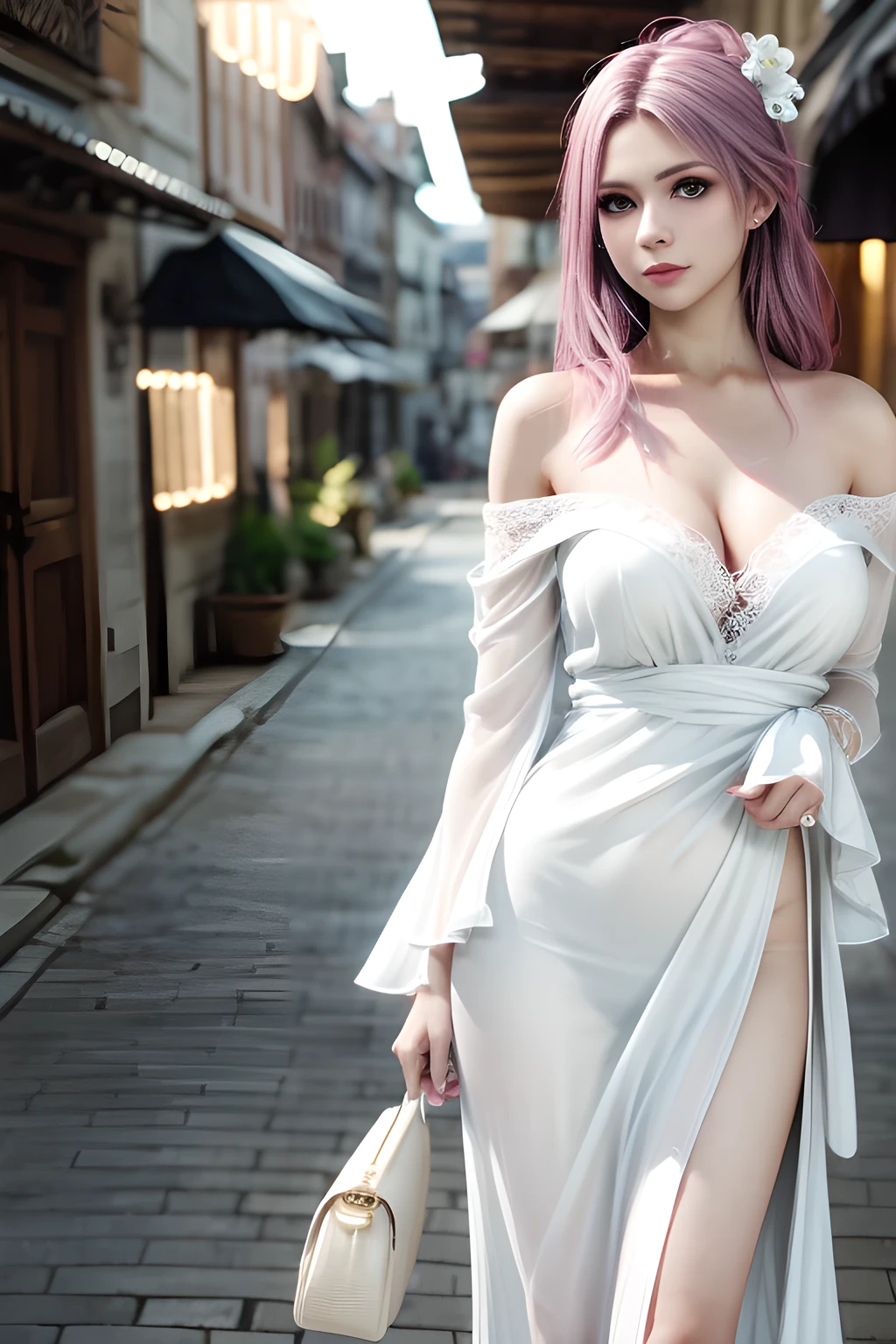 (masterpiece, best quality:1.3)
DOA Honoka, 1 girl, alone, long hair, pink hair, yukata, Japan, Cherry blossoms, hair accessories, huge breasts,kimono,cleavage