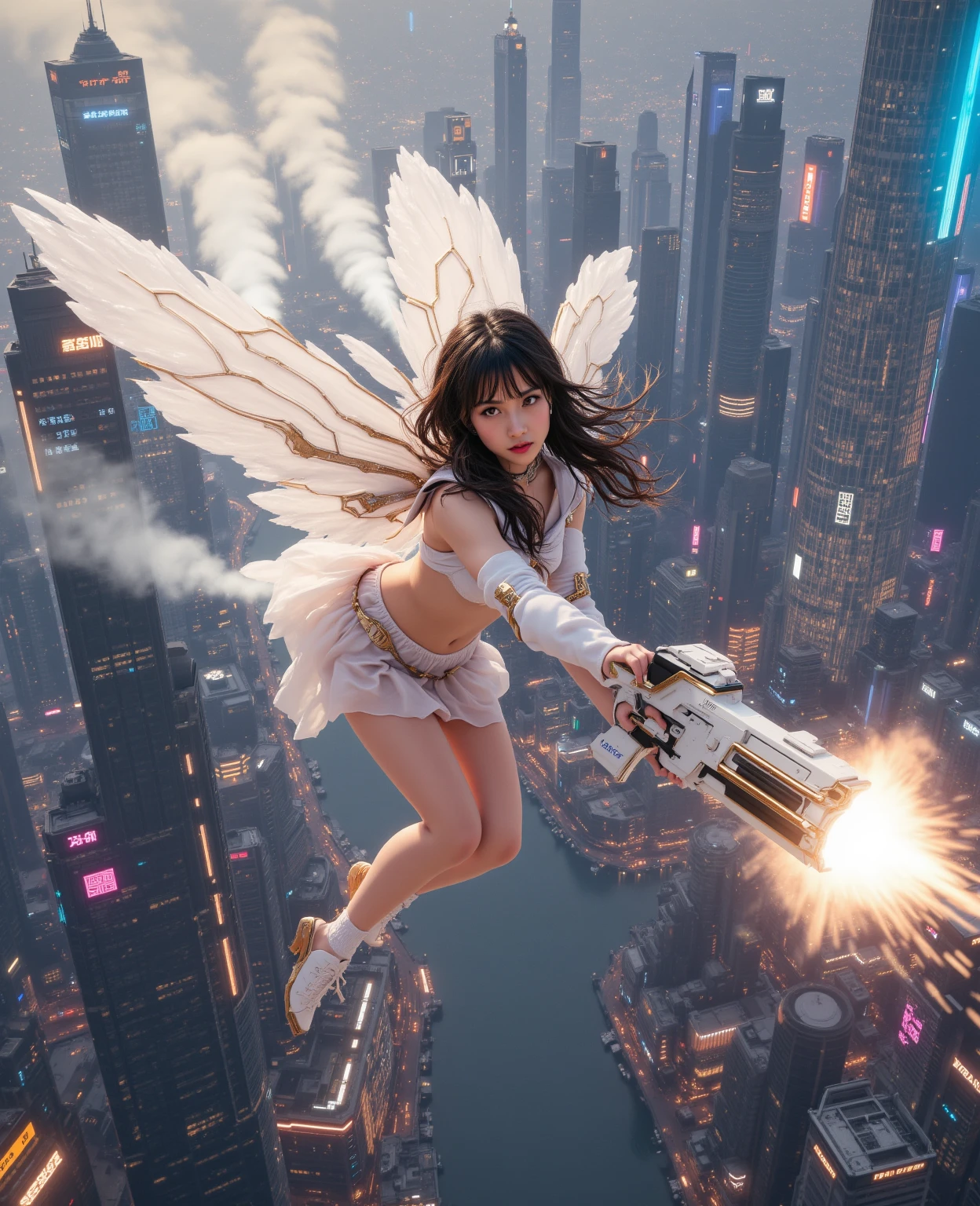 a heart with wings, 3D, real engine 6, building setting with a sky background. 32k, UHD, cinematic chromatic, cinematic lighting, global illumination, chromatic light, photorealistic, ultra detailed, iluminación onírica, photorealistic , ultra photoreal