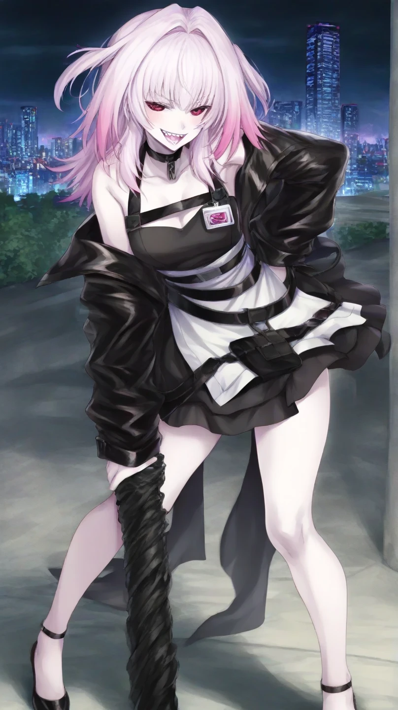 4k anime wallpaper, 4k anime wallpaper, Anime Art Wallpapers 8K, 4K Anime Style, anime art wallpaper 4k, anime art wallpaper 4k, 4k anime wallpaper, Eugeo Art, Detailed digital anime art, ((masterpiece, highest quality)), (Complex Light), Perfect hands, Perfect Eyes、Perfect legs、Hyper Detail, Bright colors, beautiful girl、cyber punk、Silver short hair, Pause, headphone, Red eyes, Tempting, Half coat on, Off the shoulder、Knee-high、boots, colorful, neon、Stylish Background、Japanese anime style.