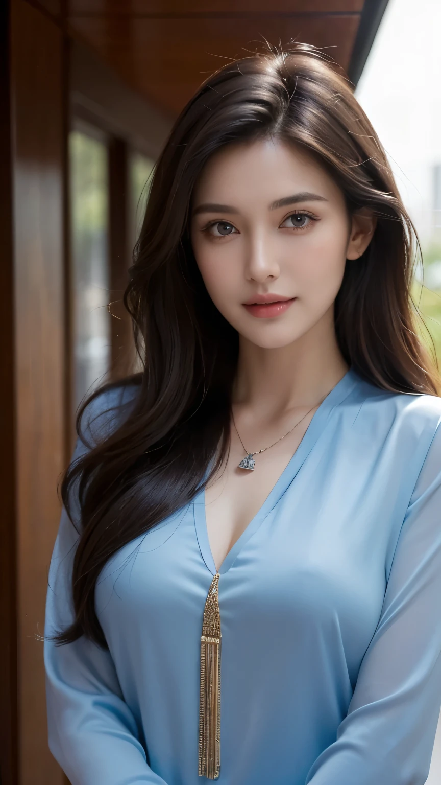 Nikon Z 85mm、((top-quality))((masterpiece))、super girl、intricate detailes、foco nítido、proffesional、Photorealsitic、real life、Ultrarealistic、photorealisim、Silhouette Light、finely detail、top-quality、CG Unity Wallpapers highly detailed 8k、erfect artwork、The upper part of the body、shinny hair、shinny eyes、glistning skin、3 Perfect Realistic Thai Female Figures、narrow waists、enchanting posture、sexy pose、extremely delicate and beautiful girl、 best qualtiy、Beautiful and detailed、beatiful detailed eyes、电影灯光、transparency、Light dark blue cardigan、realistic representation of face、(intricate detailes、make - up、(Beautiful delicate face details、Beautiful detailed delicate eyes、A perfectly proportioned face、highlydetailed skin、Detailed skin、4 fingers and thumb of the best proportions、tiny chest、 smooth abdomen、Thin and thin、lo fashion、独奏、(年轻)、Highlighted Faces、The upper part of the body、A detailed face、de pele branca、Silvery hair、big eye、silk robe(Hollow pattern、silk)、Slim body、At car racing events、Near sports cars、showing chest、Sexy glitter bikini、showing chest、Posts modeling different sexy poses、small tits