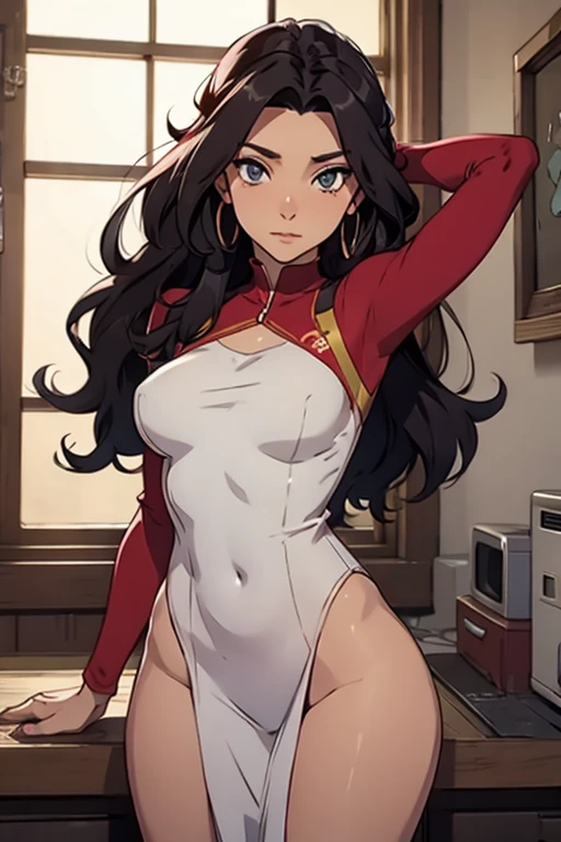masterpiece, high resolution, illustration, night, midnight, gentle light, bewitching light,flat chest, wonderwoman, (solo: 1.4), long hair, nose_blush, open legs, (nude:1.4), chilarism, dynamic perspective, perspective, bokeh, depth_of_field, from_ behind