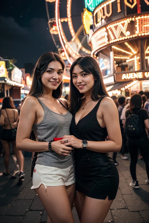 Generate a movie poster on . movie titled Sanskari Balla in Las vegas where A India not so fat girl Named Balla visited Las vegas with his assistant Shamli a girl with long ponytail and a weird smirk also shamli love Klaus from vampire diaries 