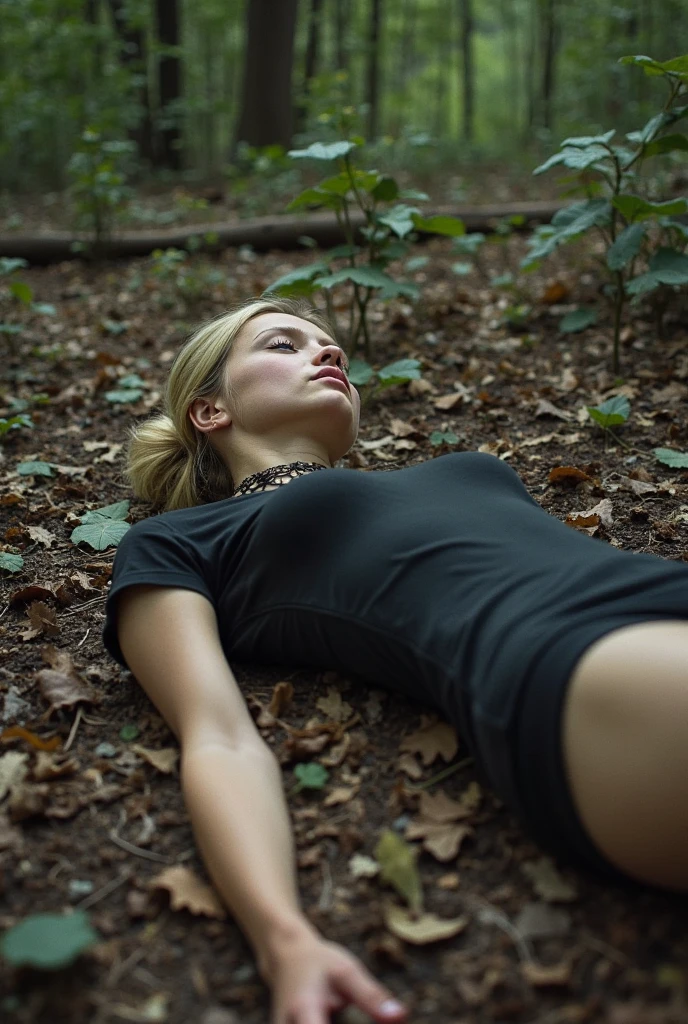 (SFW:1.5),(photo Realistic:1.4), (hyper Realistic:1.4), (Realistic:1.3), best quality,Wounded,corpse,killed,breastplate,female knight,girl,middle ages,,slender body,in the forest,from above,Detailed skin texture,Sleeveless,Dirty Skin,Spread your legs,Fall down,looking up,