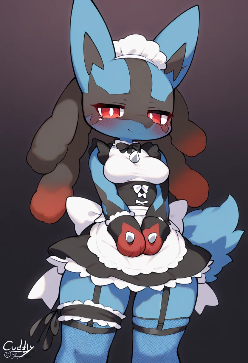 chibi kemono, art by dagasi, (toddler:1.2), beautiful girl, Uploaded to e621.net, fox boy, (Pixelsketcher), (wamudraws), (masterpiece), (HD), (high res), (feet visible), (furry anthro), (detailed fur), (detailed shading), (beautiful render art), anthro Riolu, red eyes, glowing eyes, neon eyes, (toddler Riolu), furry, (blue fur), Riolu ears, snout, [(slim figure, flat chest, skinny)], (curvy hips), (beautiful legs), spectral color, (wearing lace lingerie, beautiful and detailed light grey lace lingerie), white lace stockings, (really dark night:1.5), [zero lighting], northern lights in the background, looking at the viewer with longing, full face blush, heavy breath, shy expression eyes, Riolu, opening her legs to seduce the viewer