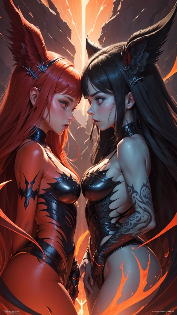 best qualtiy,tmasterpiece,high detal,most realistic,k hd,a matural female,Two women of perfect figure,Wearing a pink tentacle suit,Moist black translucent mucus,Squirming stout tentacles,Indecent masturbation,full bodyesbian,WLOP Glow Skin, Pose,Erotic emoticons,Eyes up,Pupil upturned,Stick out your tongue,A lot of water flows under the butt,Thighs apart,legs in M shape,Two breasted beauties with intertwined tongues enjoy tongue kisses,A lot of drooling,tongue kissing,Place your fingers on the other person's chest,Make love moans with tentacles,Tentacle intruders