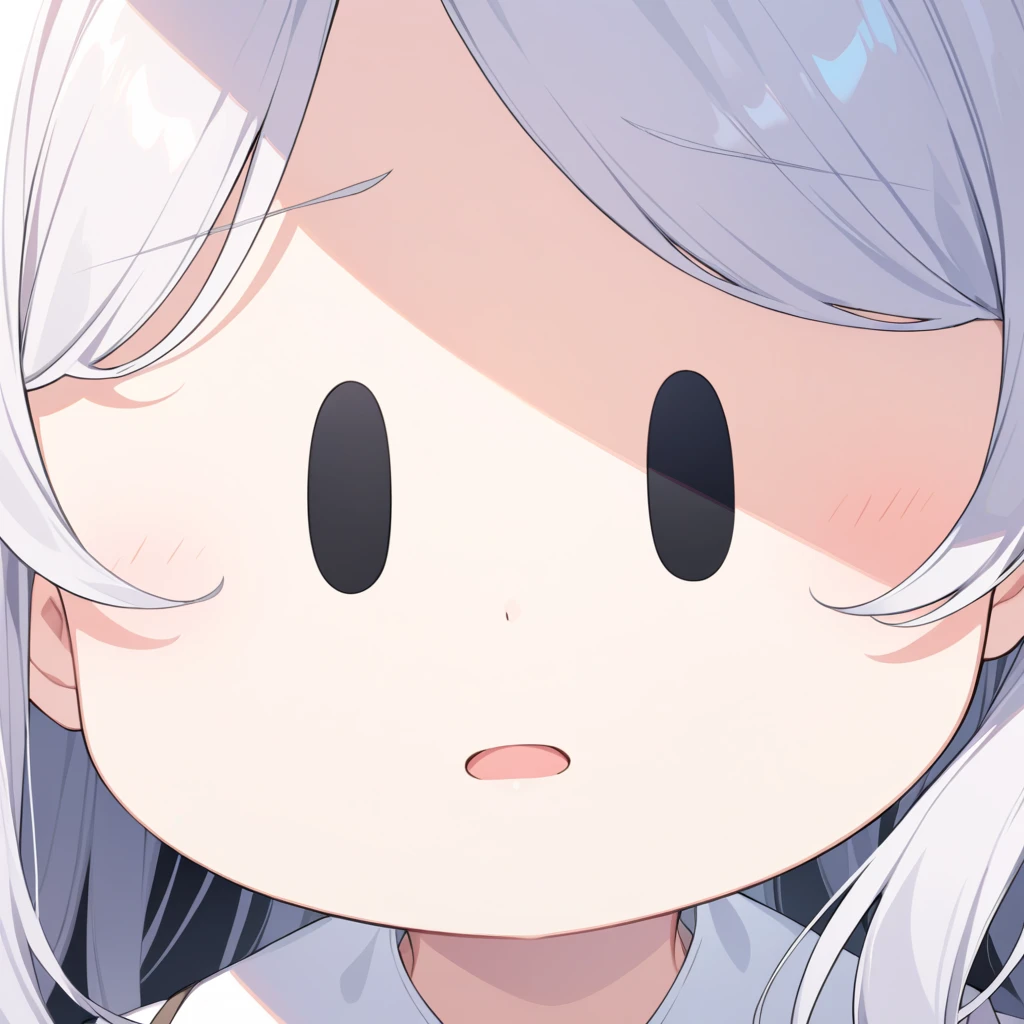 facial expression close-up, white eyes,  