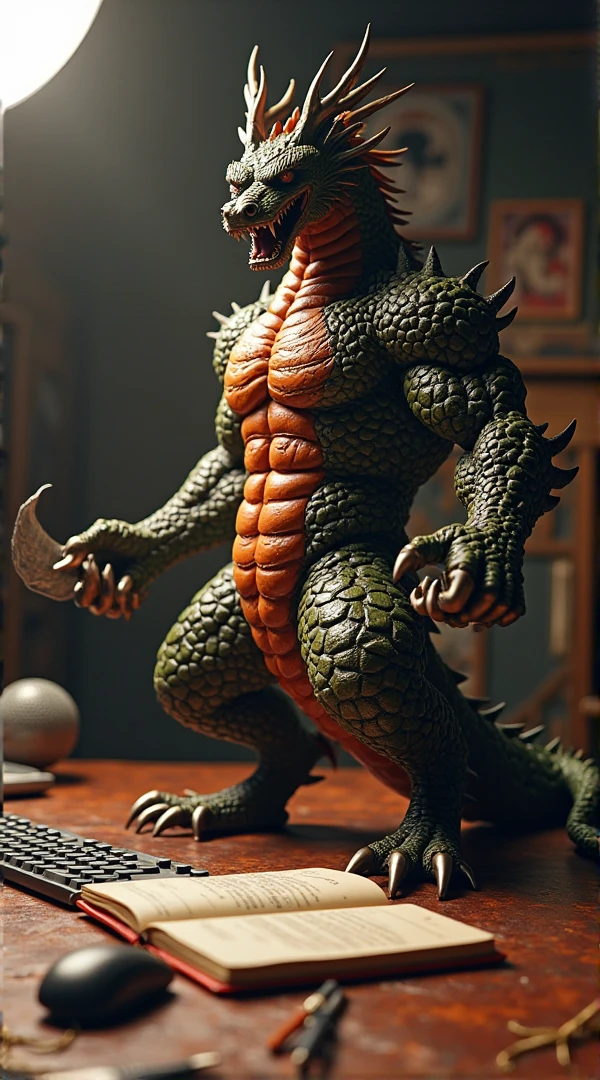 Godzilla(Tentacles)Entangled in erect penis(Tentacles)He is sucked by her and moans with pleasure, climaxes and ejaculates a large amount of semen from his penis.